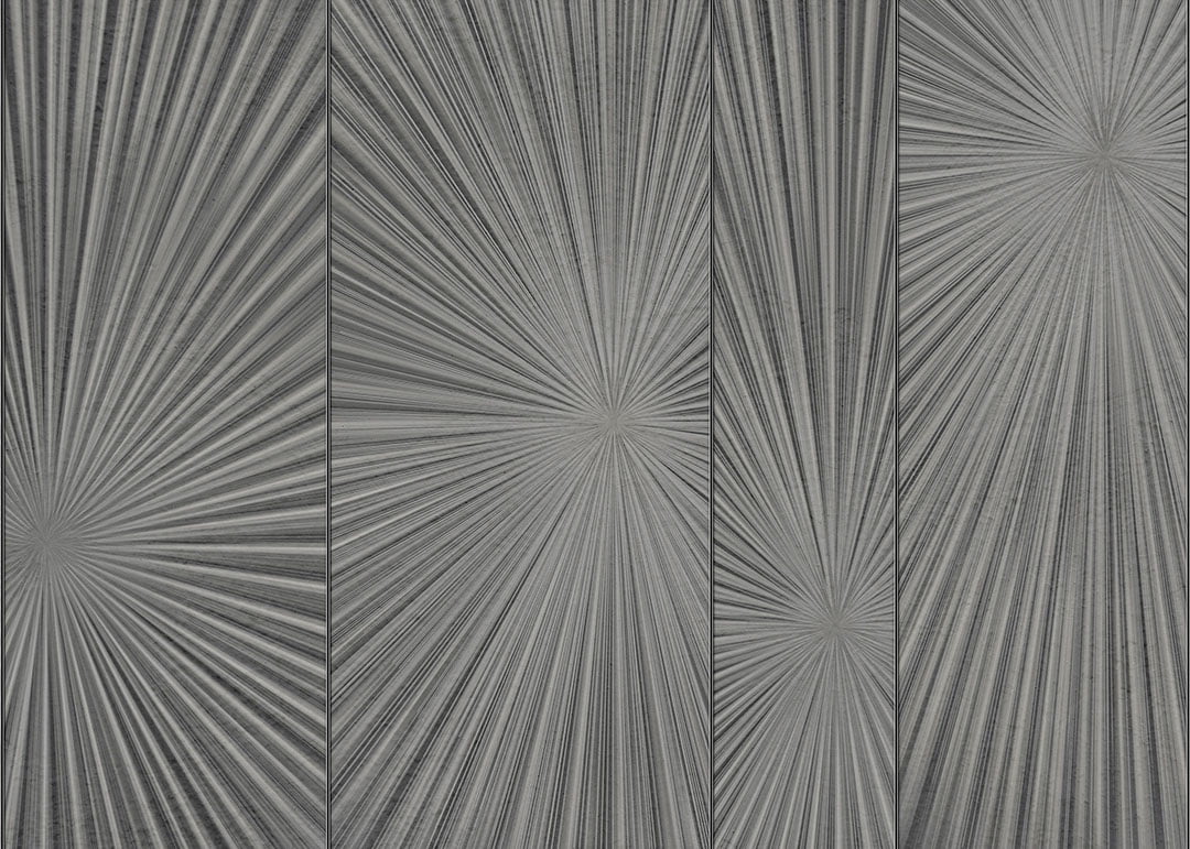Gray geometric panels 3D wall mural