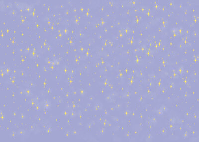 Golden stars at blue sky patterned wallpaper