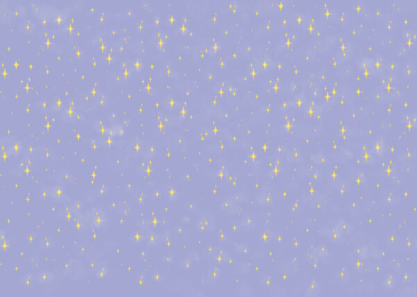 Golden stars at blue sky patterned wallpaper
