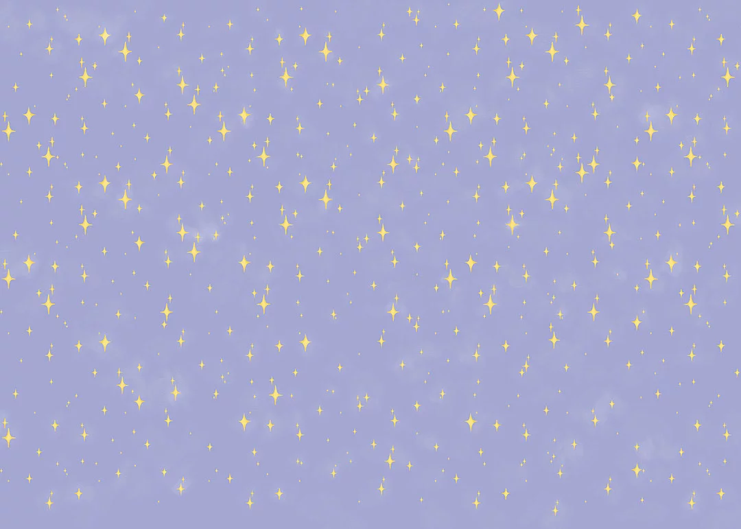 Patterned wallpaper with golden stars at blue sky