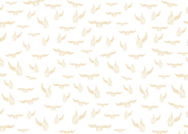 Golden Harry Potter snitch patterned wallpaper