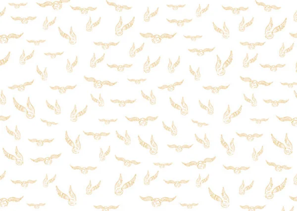 Golden Harry Potter snitch patterned kids wallpaper