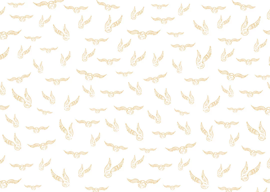 Golden Harry Potter snitch patterned kids wallpaper
