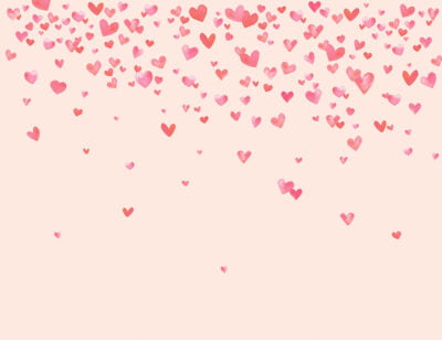Cute watercolor hearts gradient kids wall mural on the pink background