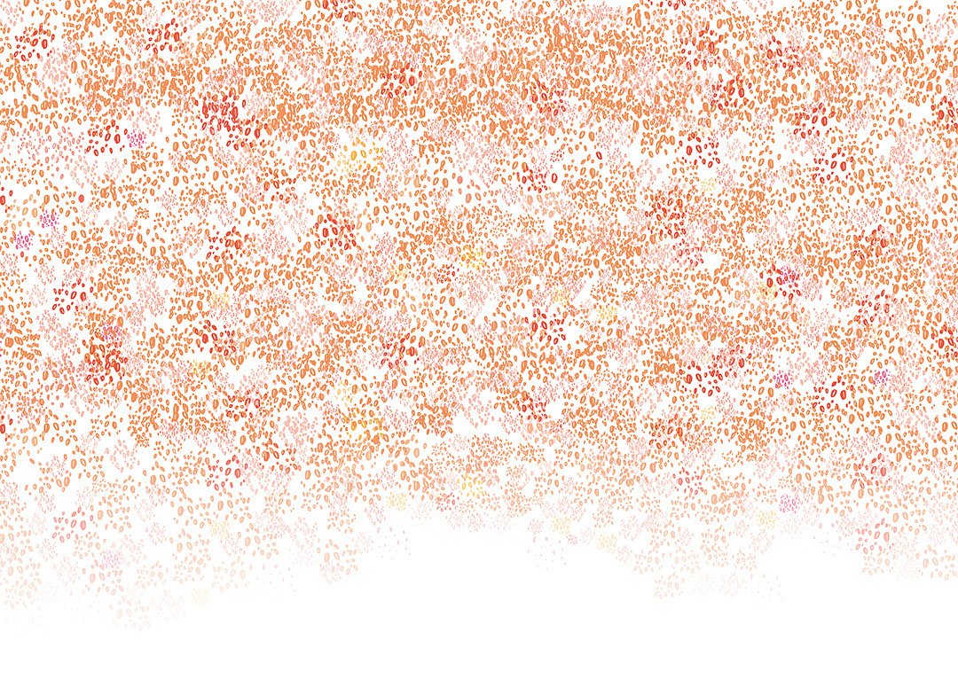 Red and pink bubbles ombre wall mural