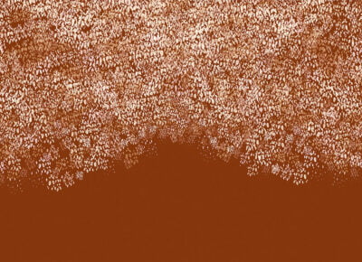 Abstract wall mural with white gradient on mustard background