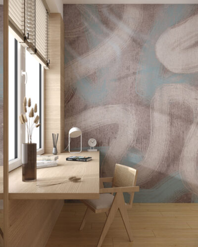 Abstract paint brush strokes wall mural for the office