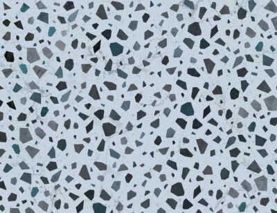 Colorful terazzo tiles wallpaper in blue tones