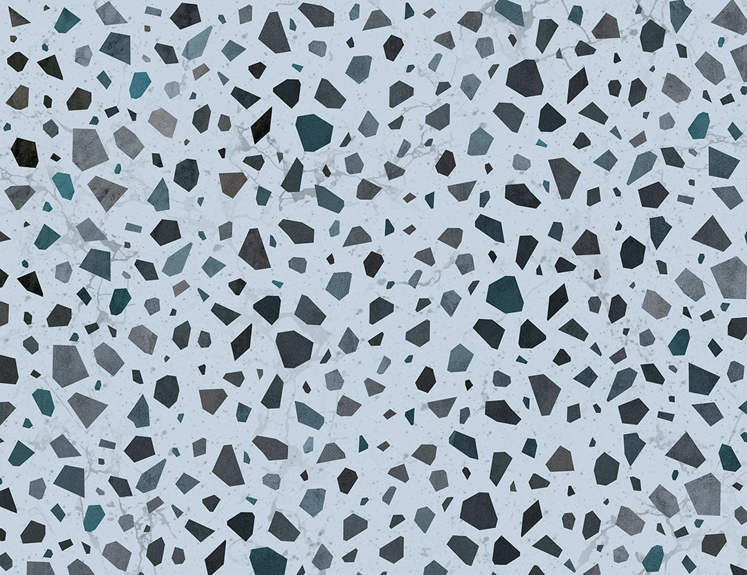Colorful terazzo tiles wallpaper in blue tones