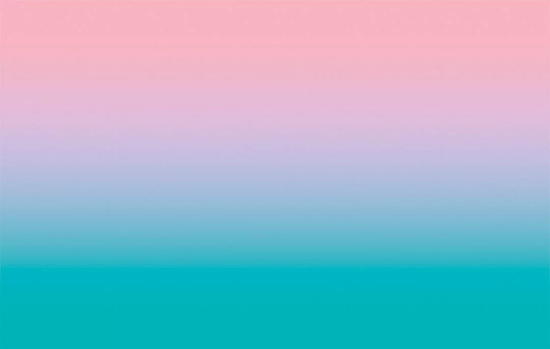 Bright turquoise and pink gradient wall mural