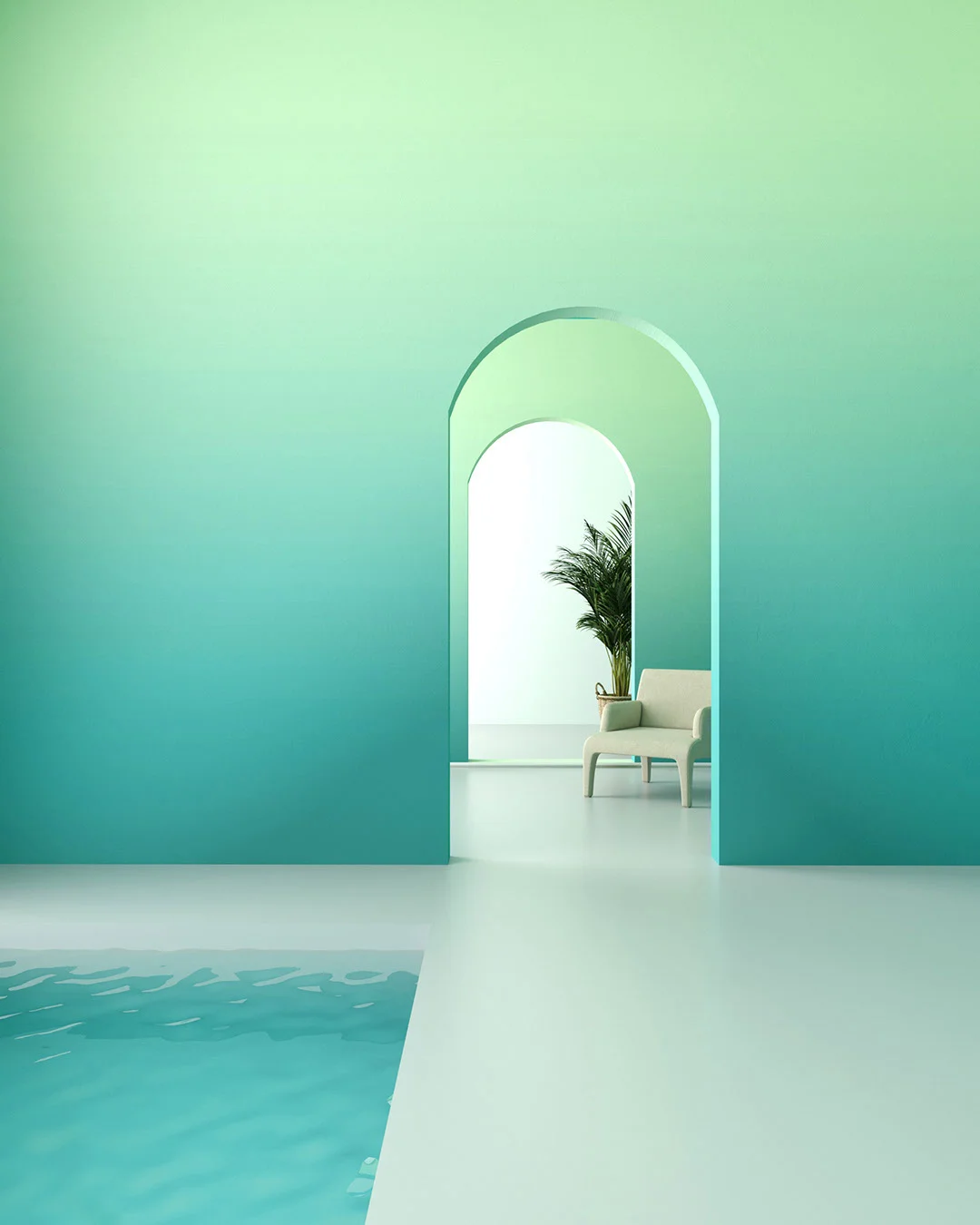 Wall Mural Turquoise for the bathroom - kith2kin.com Lime green and turquoise gradient ombre wall mural for the bathroom