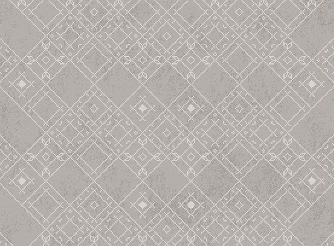 Patterned wallpaper with Ukrainian traditional ornament on the gray background