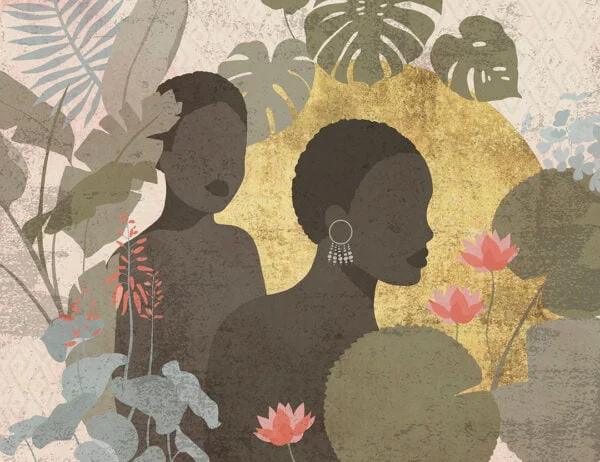 Image of African women among tropics wall mural