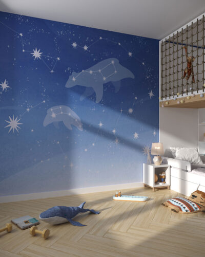 Constellation Ursa Major and Ursa Minor wall mural for a children's room