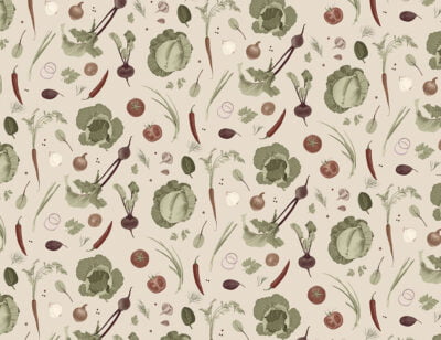 Vegetables for the Ukrainian national soup borsch wall mural on the beige background