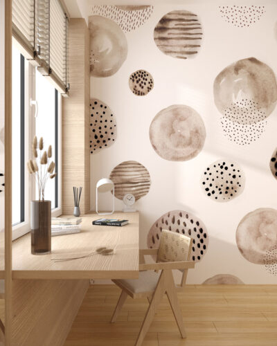 Abstract watercolor bubbles wall mural for a children's room