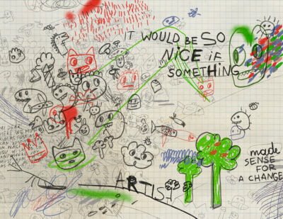 Colorful chaotic art wall mural