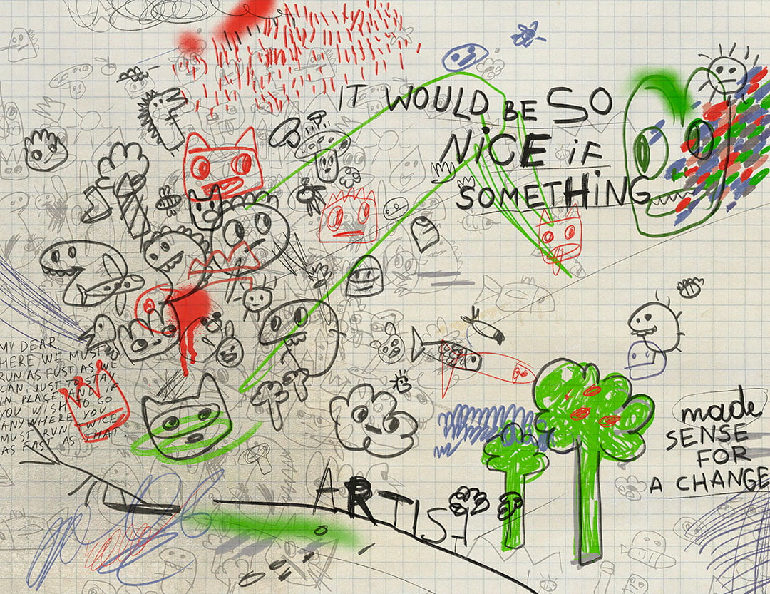 Colorful chaotic art wall mural
