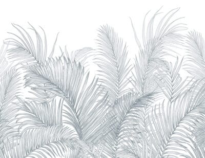 Delicate palm leaves tropical wall mural