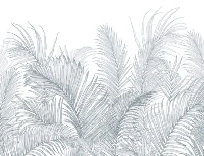 Delicate palm leaves tropical wall mural