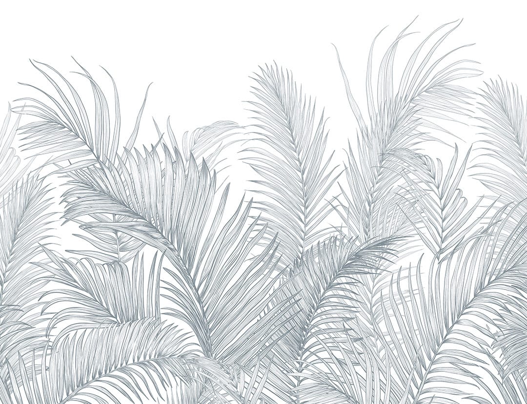 Delicate palm leaves tropical wall mural