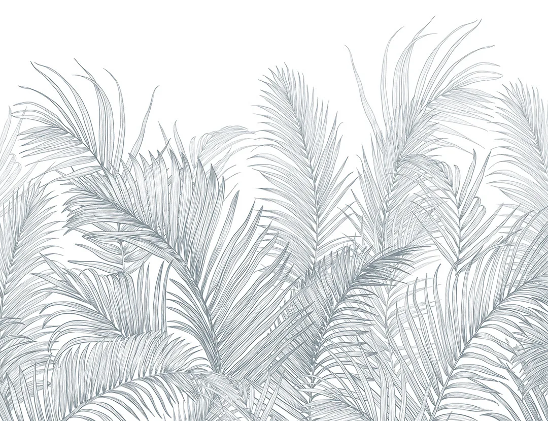 Delicate palm leaves tropical wall mural