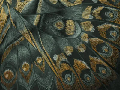 Designer wall mural with golden butterfly wing imprint