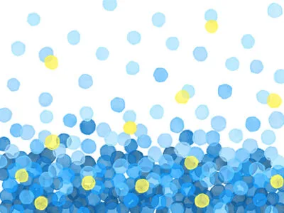 Kids wall mural with blue watercolor bubbles