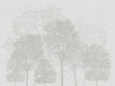 Minimalistic gray etched forest wall mural