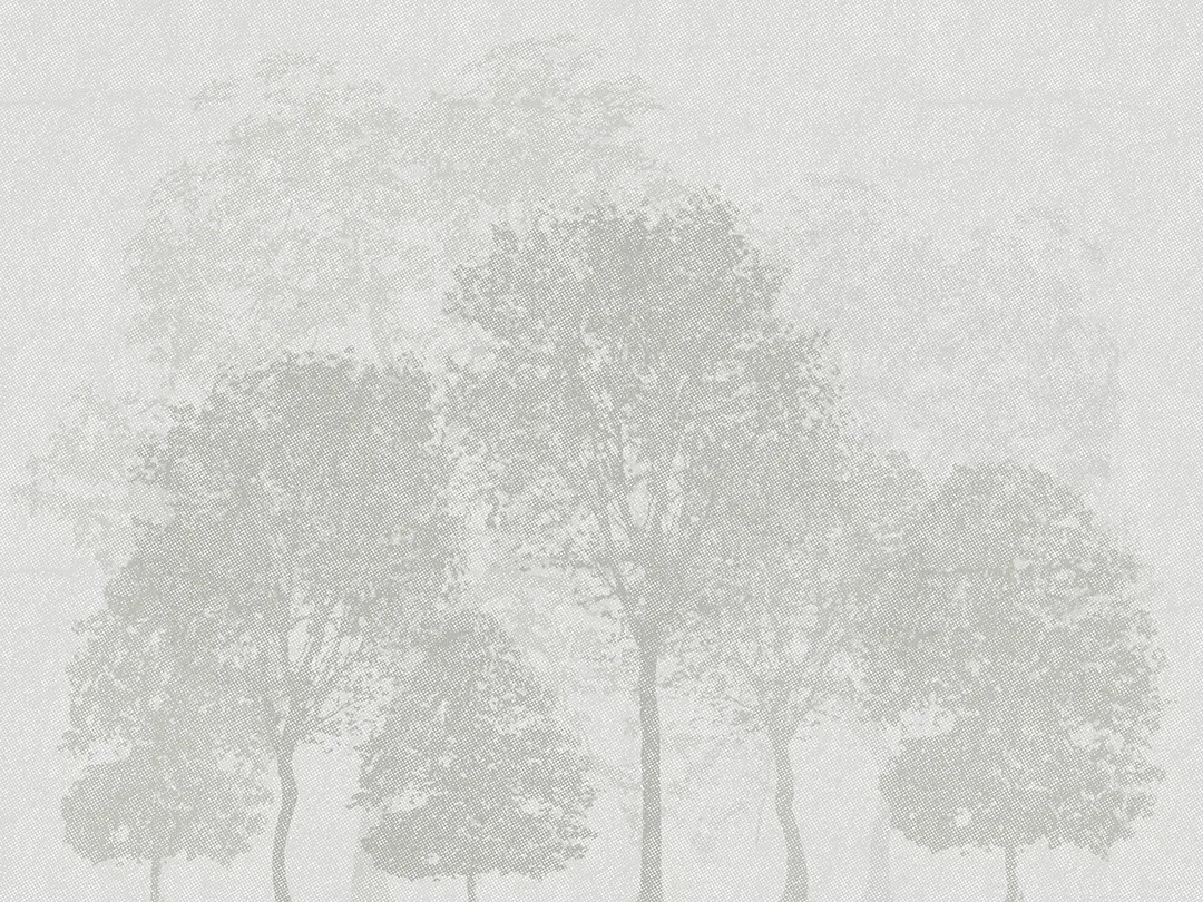 Minimalistic gray etched forest wall mural