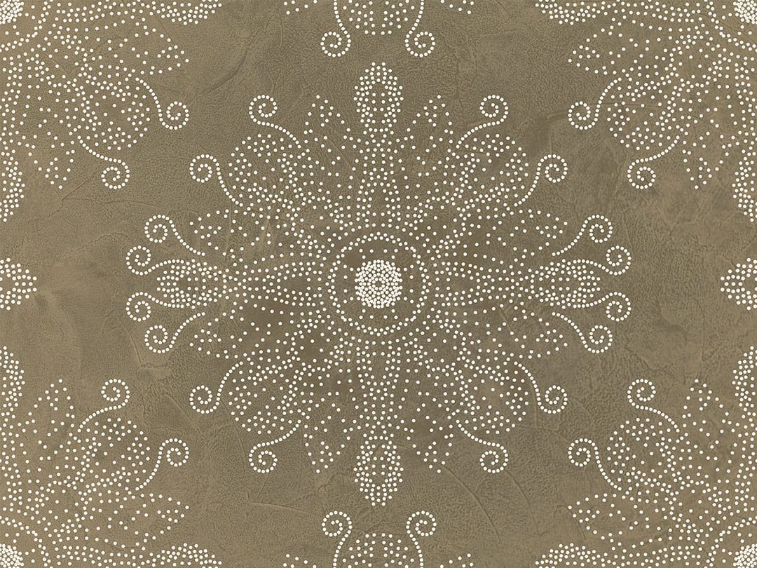 Dot art style wall mural with mandala on the beige textured background