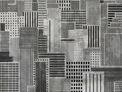 Black and white houses in the metropolis textured wall mural