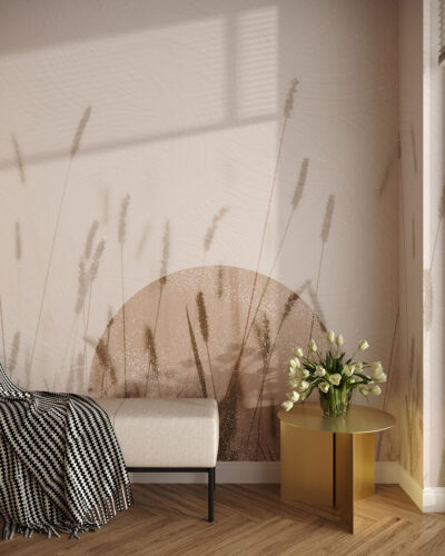 Wall mural for the living room sunset and sunrise in reeds