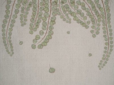 Overhanging botanical branches on the textured background nature wall mural