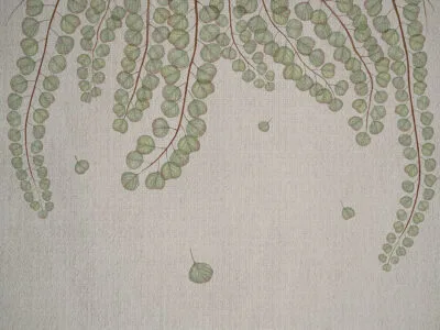 Overhanging botanical branches on the textured background nature wall mural