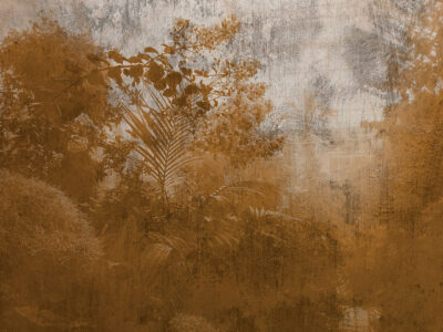 Golden forest with a metallic background wall mural