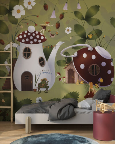 Thumbelina-inspired wall mural for a children's room