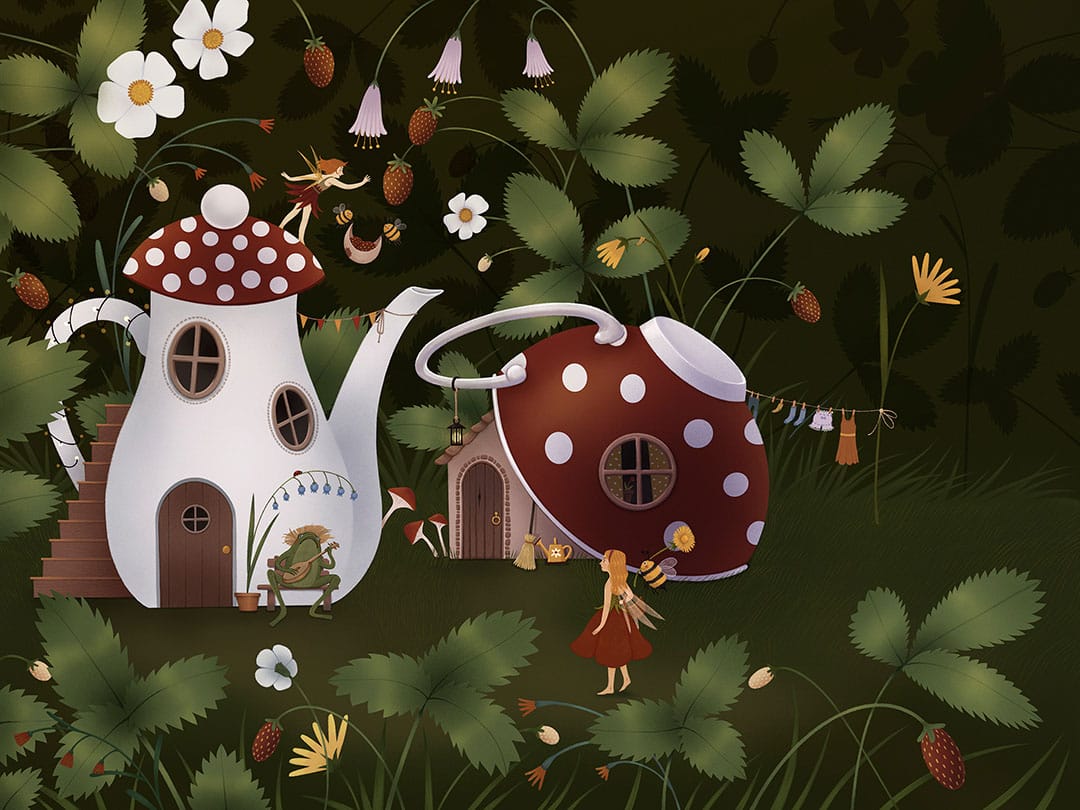 Thumbelina scene in the dark forest children’s wall mural