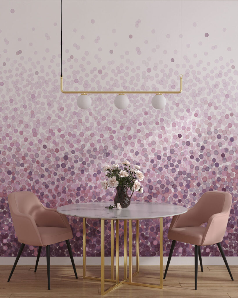 Gradient confetti wall mural for the kitchen