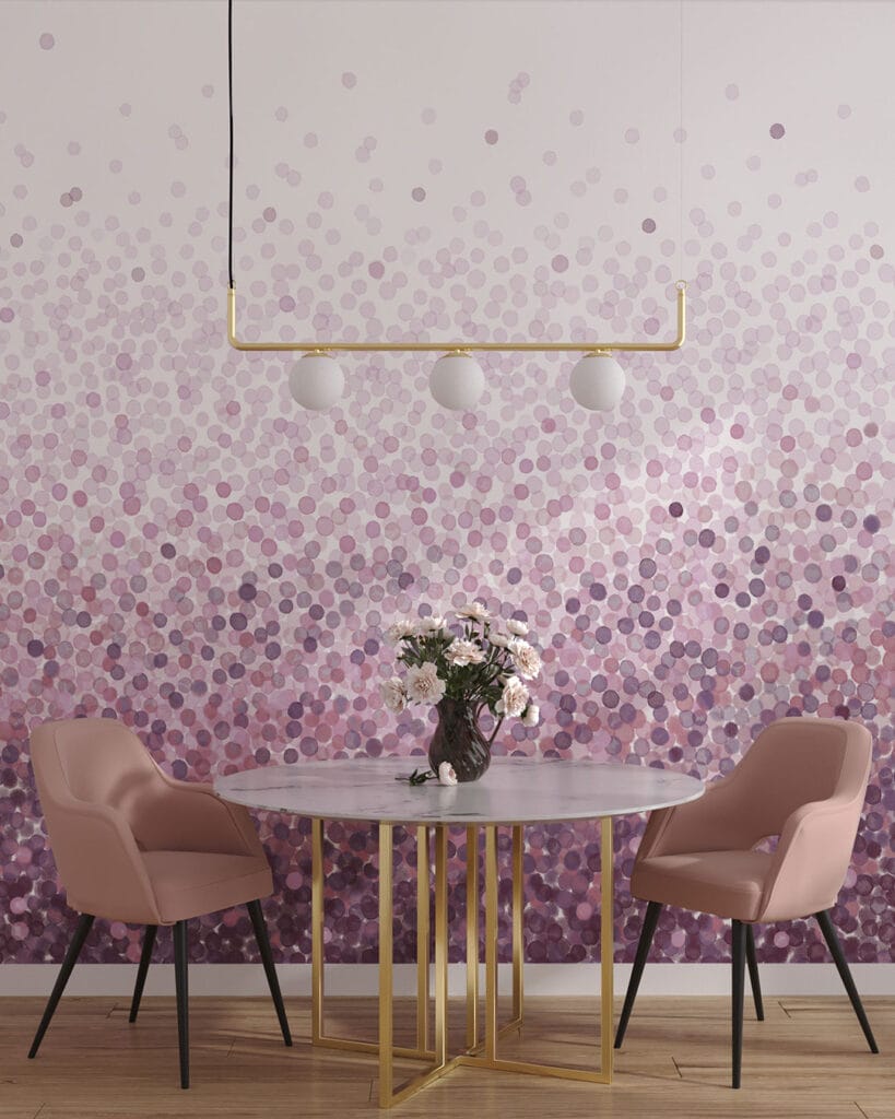 Gradient confetti wall mural for the kitchen