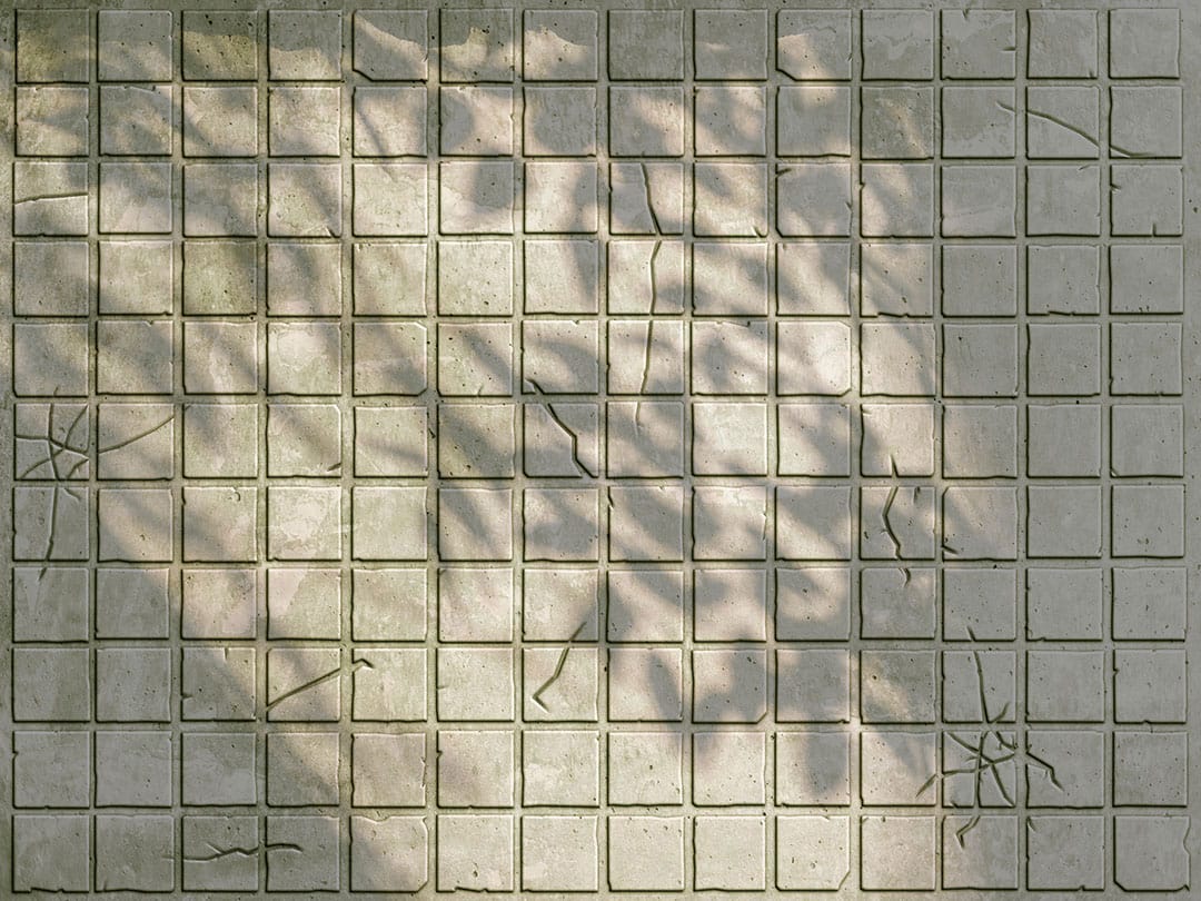 Gray stone tiles with leaf shadows wall mural