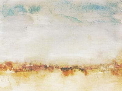 Watercolor gradient abstract blue and orange wall mural