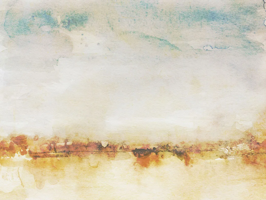 Watercolor gradient abstract blue and orange wall mural
