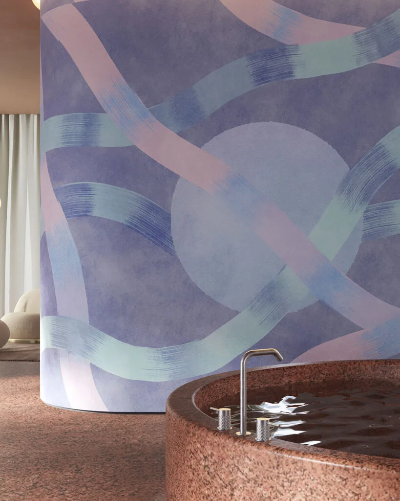 Wall Mural Ileori for the bath - kith2kin.com Colorful abstract spheres wall mural for the bath
