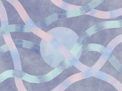 Colorful abstract blue spheres wall mural