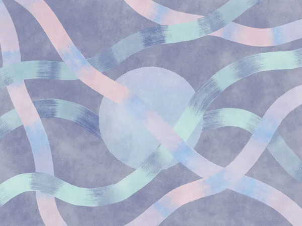 Colorful abstract blue spheres wall mural