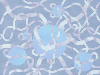 Colorful blue abstract wall mural