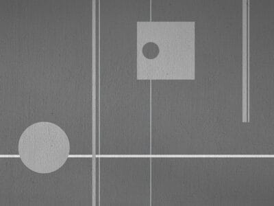Geometric art-deco style gray wall mural