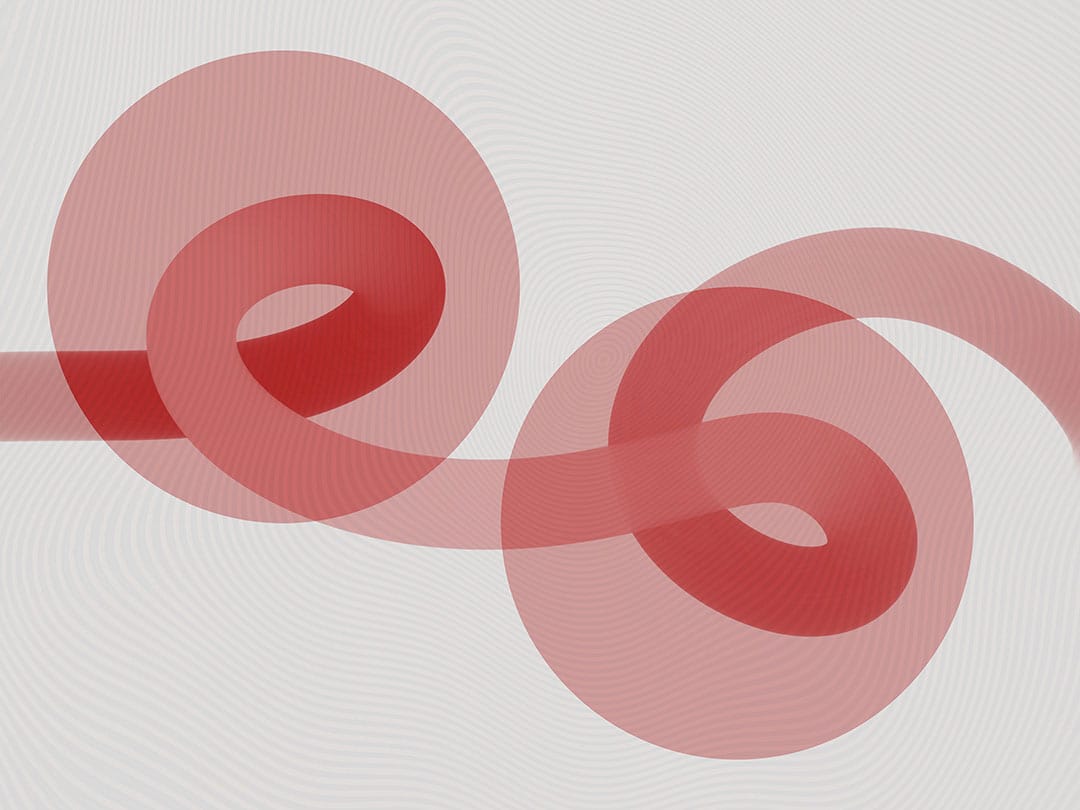Abstract bright red forms wall mural