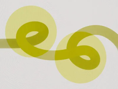 Abstract bright green forms wall mural